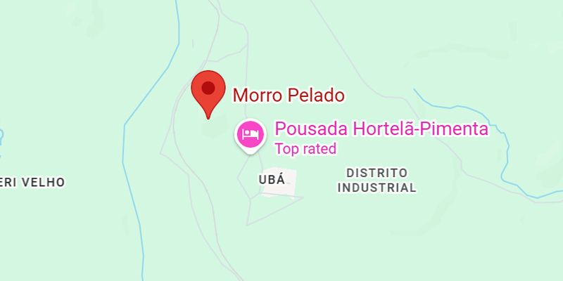 Mapa de localização do Morro Pelado em Itirapina (SP)